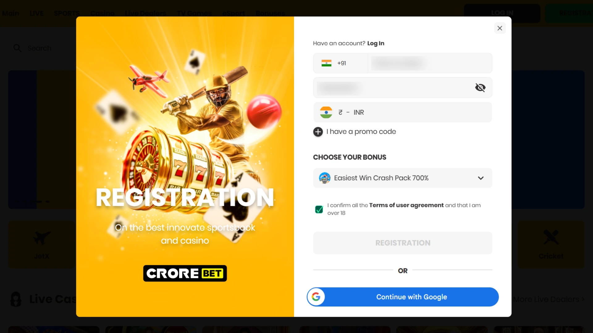 crorebet reg